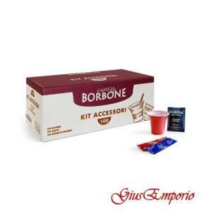 Kit 100 Bicchieri Palette e Zucchero Borbone