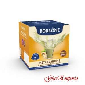 16 Capsule Borbone PISTACCHIONE Per Bevanda Solubile Al Gusto Cioccolata Bianca E Pistacchio DolceGusto