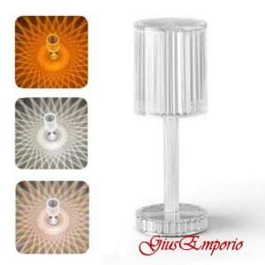 Lampada Cristallo Touch Da Tavolo A Batterie Ricaricabile Usb Luce Dimmerabile