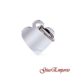 Medaglietta cane/gatto MyFamily Cuore Piccolo in Argento Lucido