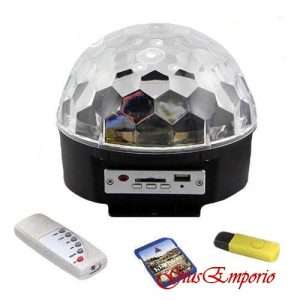 PROIETTORE A SFERA LED LUCI EFFETTI DISCOTECA DJ RGB MULTICOLORE USB SD